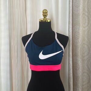 Nike Sports Bra XL Cross Back Pink Blue Black